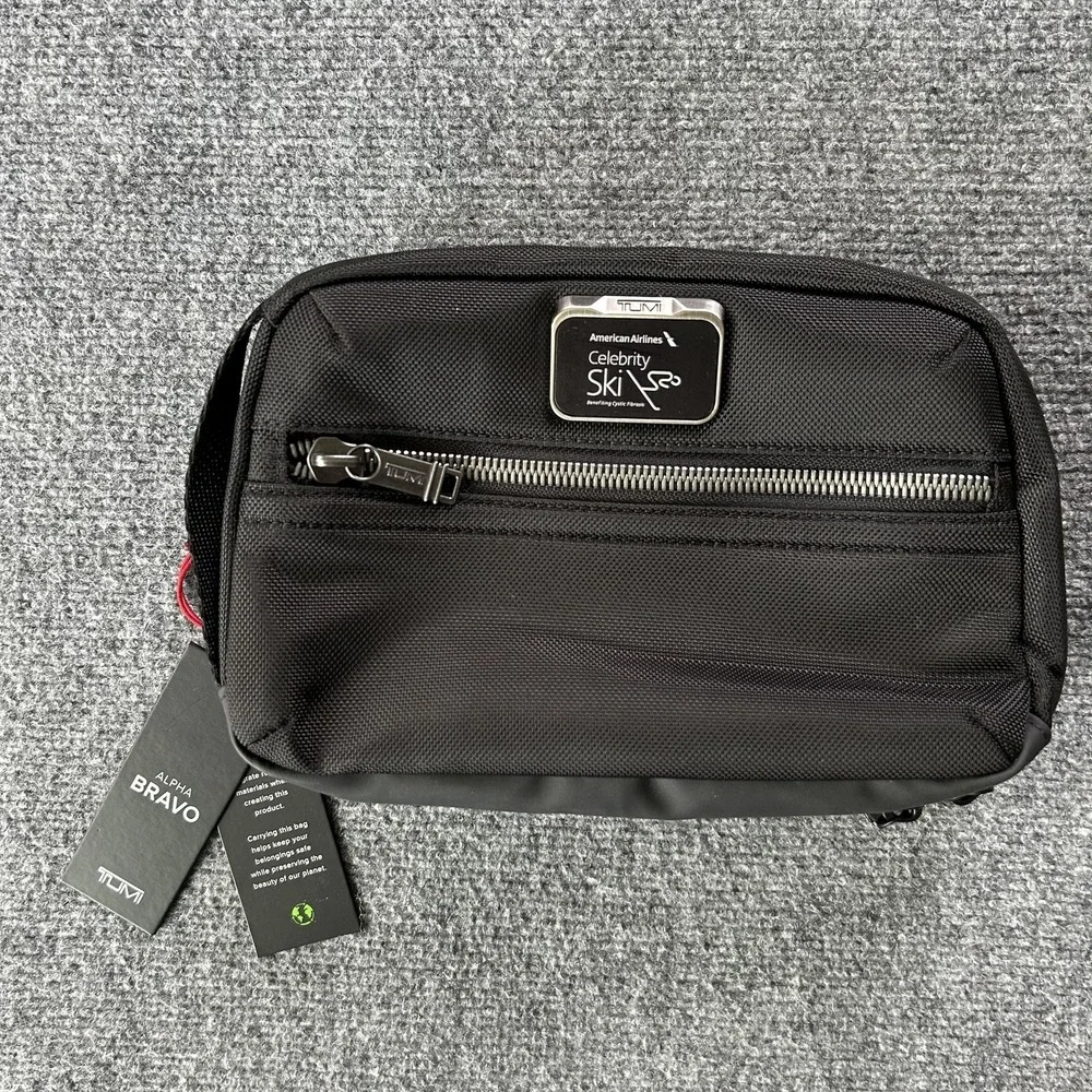 Tumi Travel Kit Alpha Bravo Response Black Ballistic Nylon Hanging Toiletry Bag